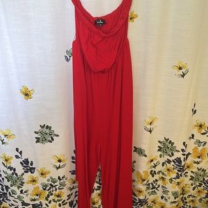 Lulus Red wide leg jumpsuit